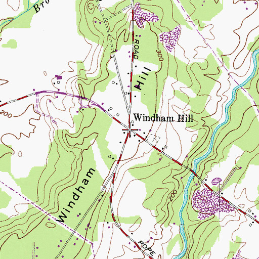 Topographic Map of Windham Hill, ME