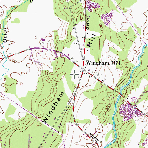 Topographic Map of Windham Hill, ME