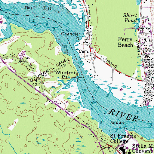 Topographic Map of Windmill Point, ME