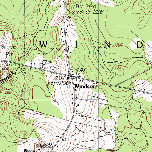 Topographic Map of Windsor, ME