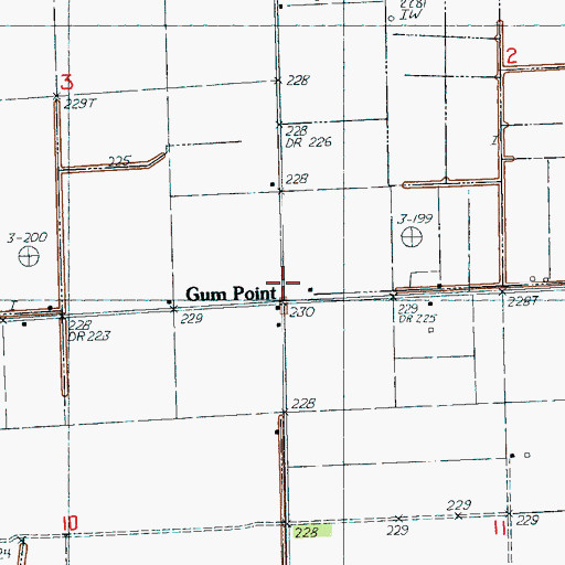 Topographic Map of Gum Point, AR