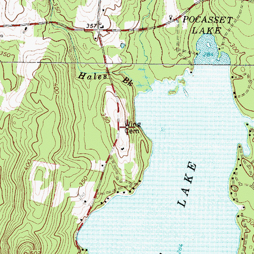Topographic Map of Wing Cemetery, ME