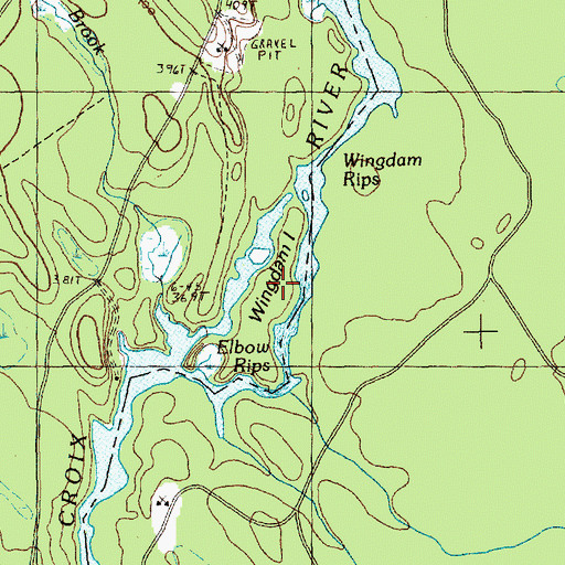 Topographic Map of Wingdam Island, ME