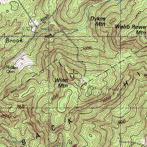 Topographic Map of Winn Mountain, ME