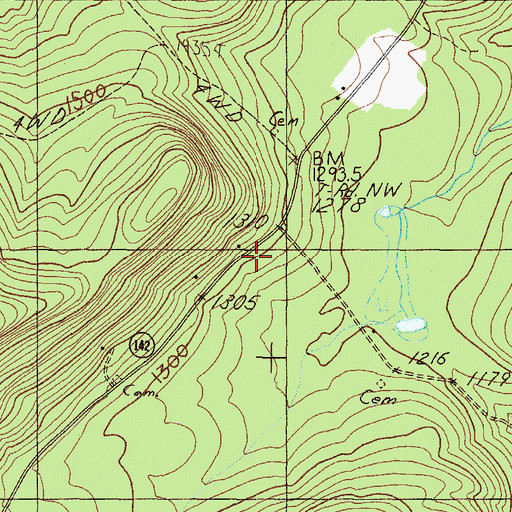 Topographic Map of Winship School, ME