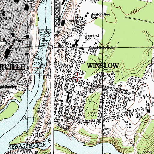 Topographic Map of Winslow, ME