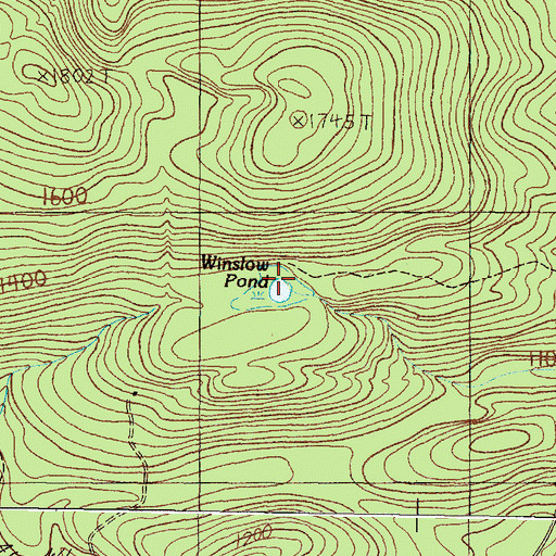 Topographic Map of Winslow Pond, ME