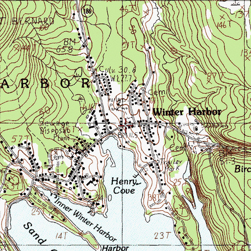 Topographic Map of Winter Harbor, ME