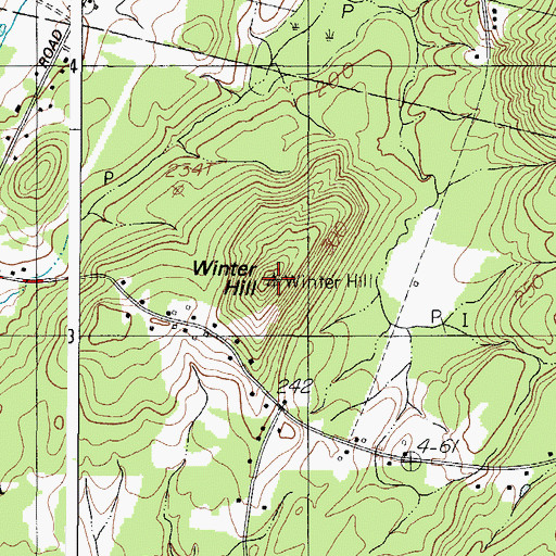 Topographic Map of Winter Hill, ME