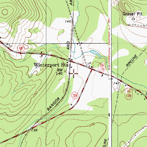 Topographic Map of Winterport Station, ME