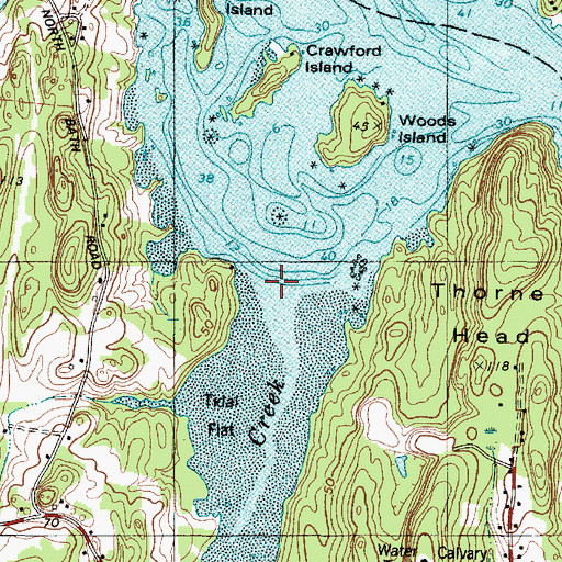 Topographic Map of Wiskeag Creek, ME