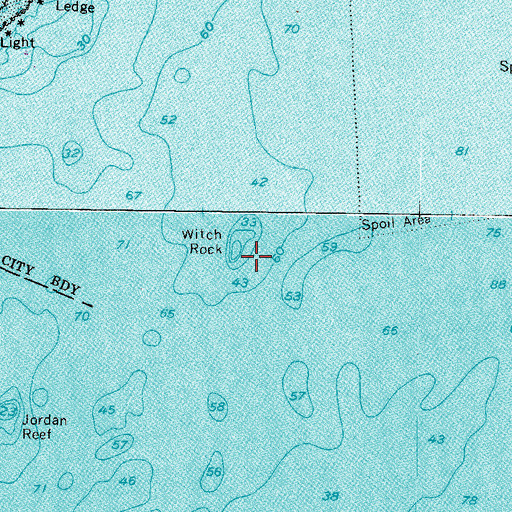 Topographic Map of Witch Rock, ME