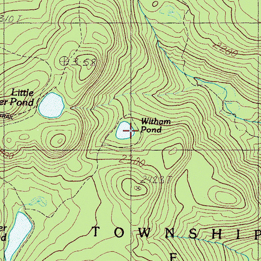 Topographic Map of Witham Pond, ME