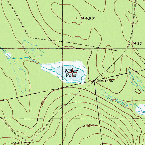 Topographic Map of Withee Pond, ME