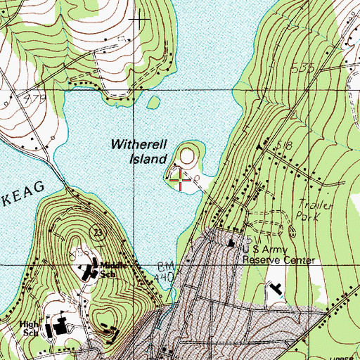 Topographic Map of Witherell Island, ME