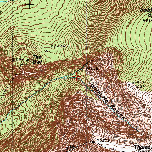 Topographic Map of Witherle Ravine, ME