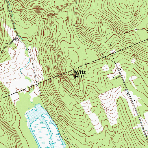 Topographic Map of Witt Hill, ME