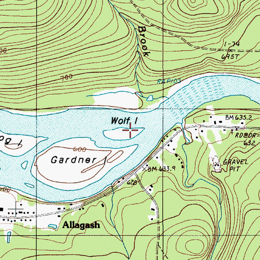 Topographic Map of Wolf Island, ME