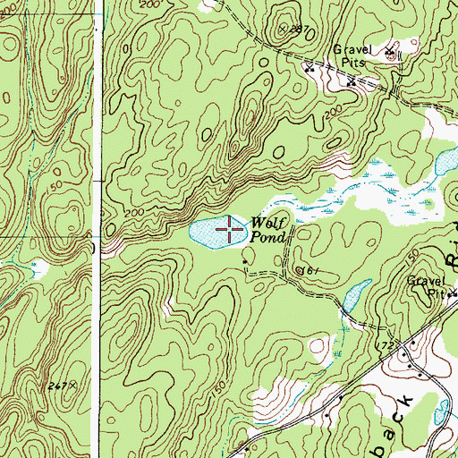 Topographic Map of Wolf Pond, ME