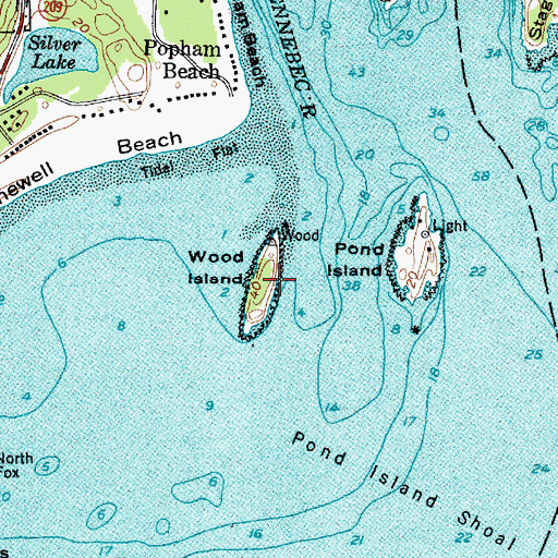 Topographic Map of Wood Island, ME