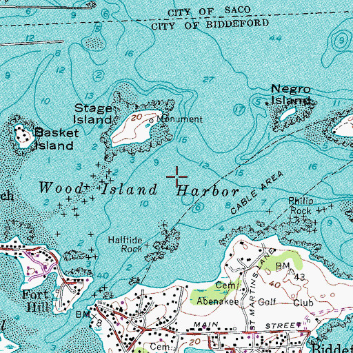 Topographic Map of Wood Island Harbor, ME
