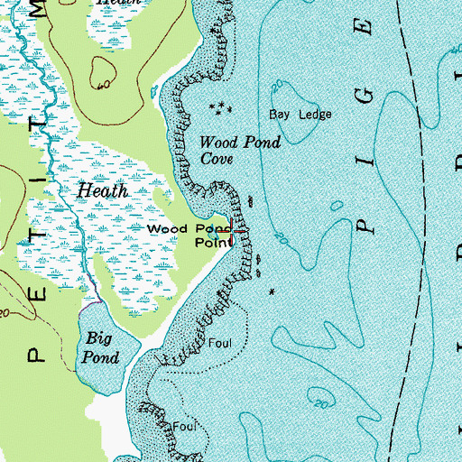 Topographic Map of Wood Pond Point, ME