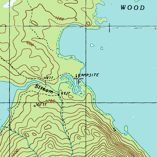 Topographic Map of Wood Stream, ME