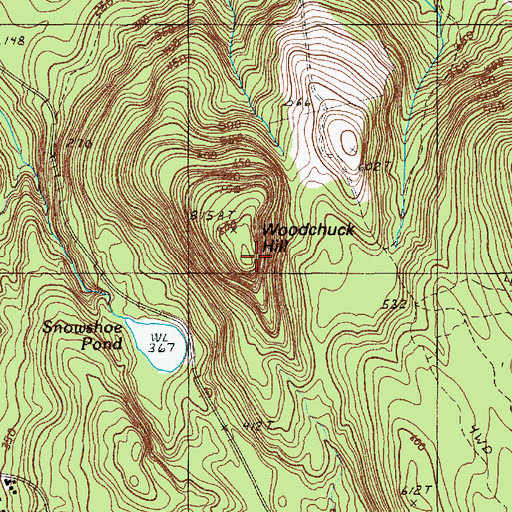 Topographic Map of Woodchuck Hill, ME