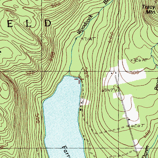 Topographic Map of Woodcock Brook, ME