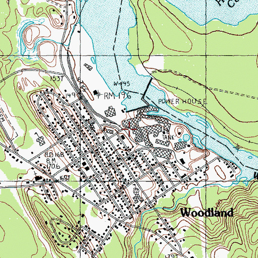 Topographic Map of Woodland, ME