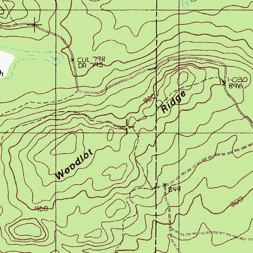 Topographic Map of Woodlot Ridge, ME