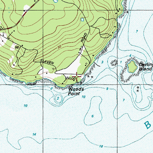Topographic Map of Woods Point, ME