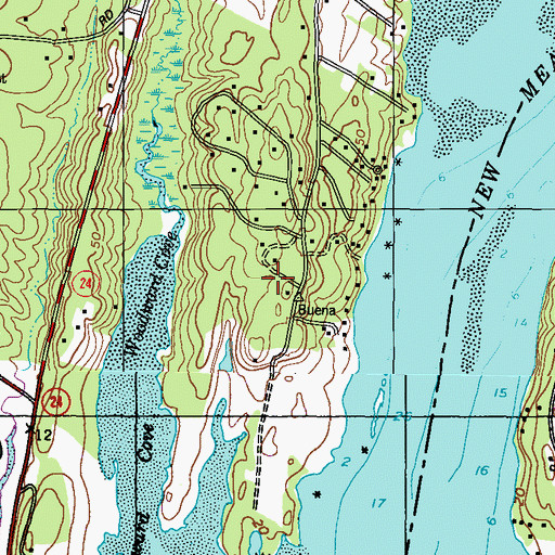 Topographic Map of Woodward Point, ME