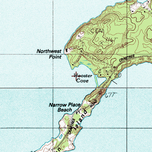 Topographic Map of Wooster Cove, ME