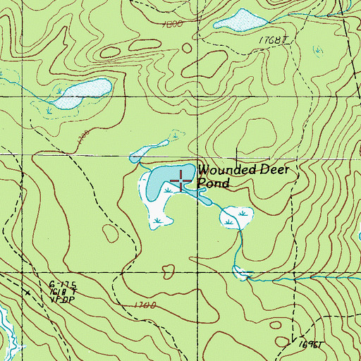 Topographic Map of Wounded Deer Pond, ME
