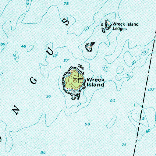 Topographic Map of Wreck Island, ME