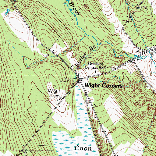 Topographic Map of Wight Corners, ME