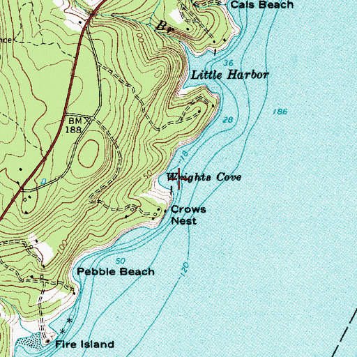 Topographic Map of Wrights Cove, ME