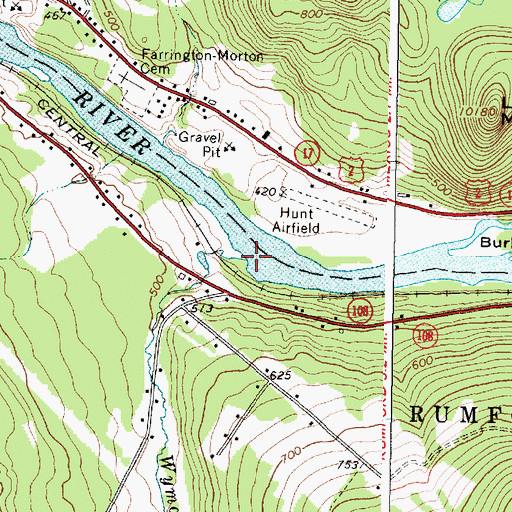 Topographic Map of Wyman Brook, ME
