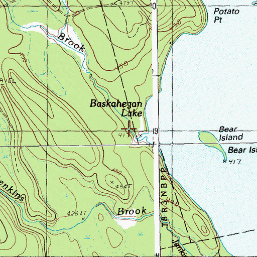Topographic Map of Wyman Brook, ME