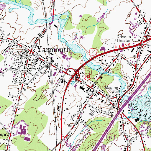 Topographic Map of Yarmouth, ME