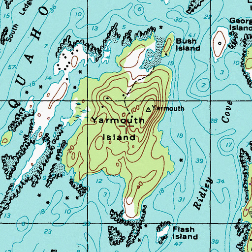 Topographic Map of Yarmouth Island, ME