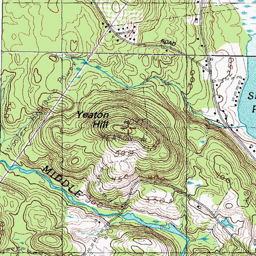 Topographic Map of Yeaton Hill, ME