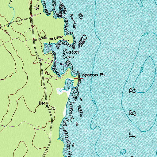 Topographic Map of Yeaton Point, ME