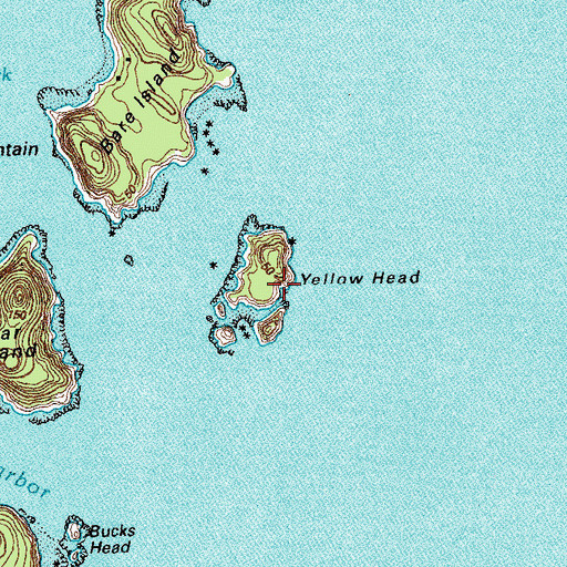 Topographic Map of Yellow Head, ME