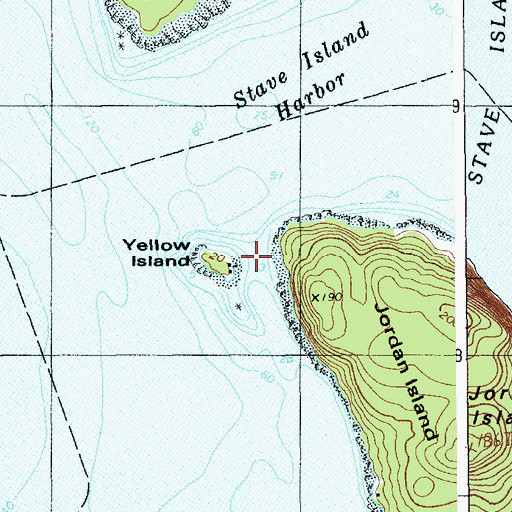 Topographic Map of Yellow Island, ME