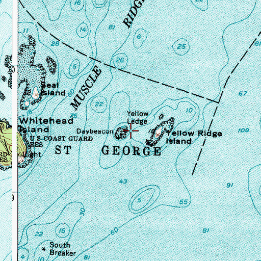 Topographic Map of Yellow Ledge, ME