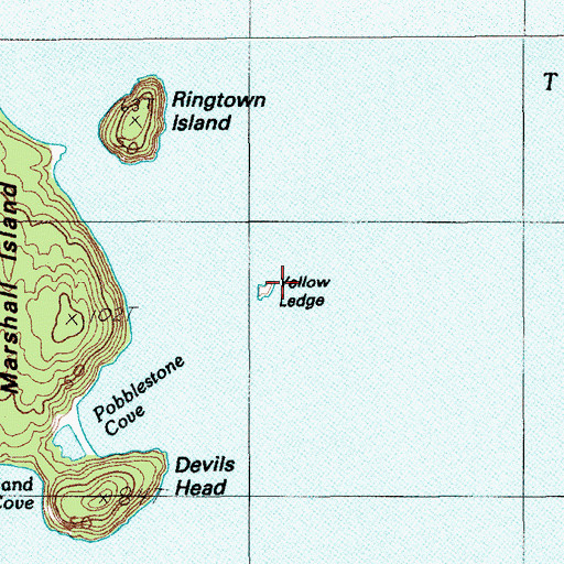 Topographic Map of Yellow Ledge, ME