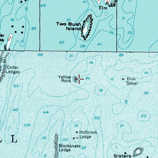 Topographic Map of Yellow Rock, ME