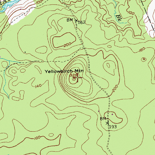 Topographic Map of Yellowbirch Mountain, ME